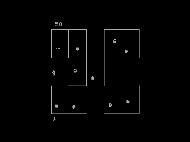 Vectrex Emulator with Berzerk on the CoCo 3: Into the next room