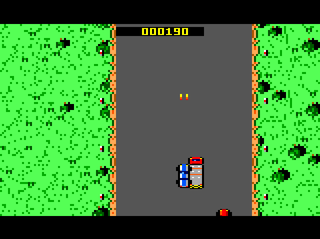 Death Lane on the CoCo 3: The weapons van: drive into its ramp