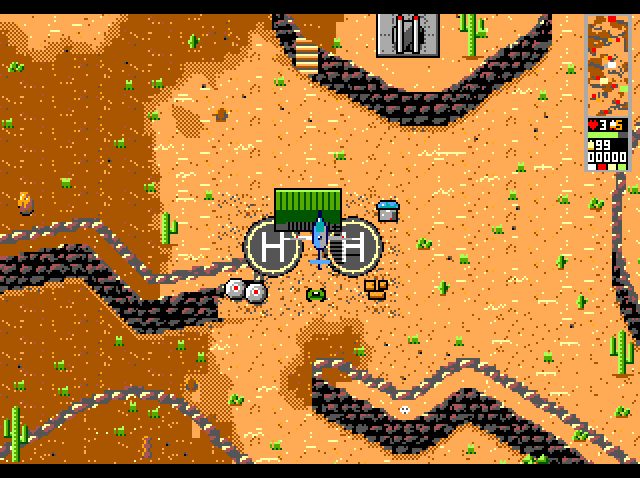 Rotor Strike on the CoCo 3: Level 2: Desert, starting at the base