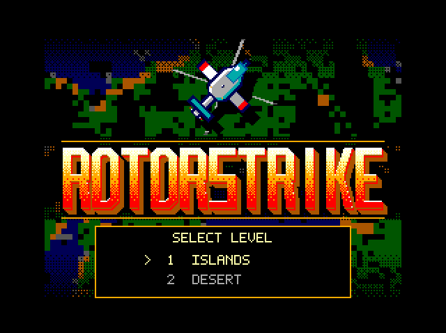 Rotor Strike on the CoCo 3: Level select